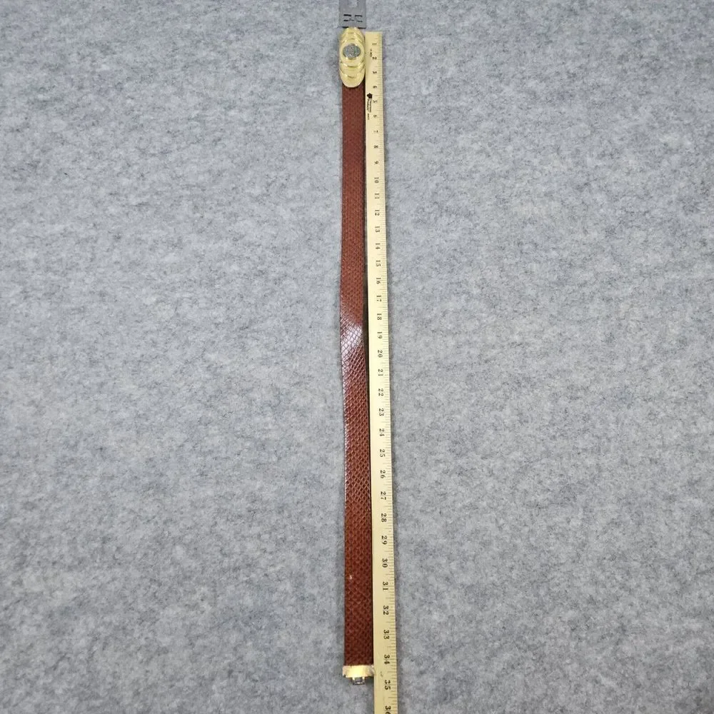 Latvijas‎ Republika 2 Lati 1925 Coin In Gold Tone Medallion Buckle & Brown Belt